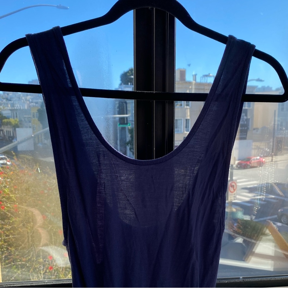 Semi-sheer Navy Bodysuit